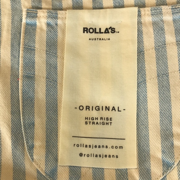 **LAST 1** Rolla's Original Overalls High Rise Straight in Sky Stripe Size 29 - Picture 10 of 12